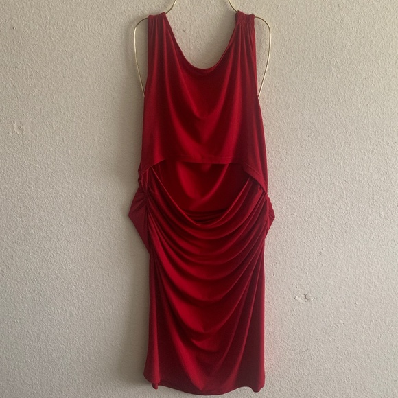 Red CowlNeck Dress - Picture 1 of 3